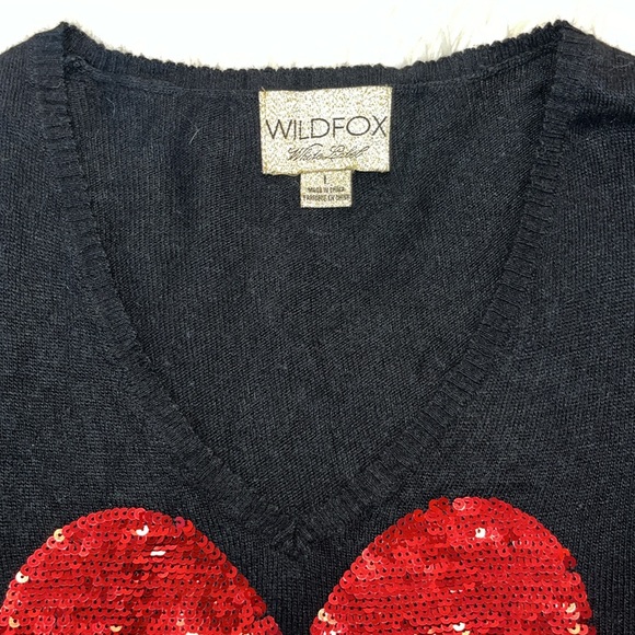 Wildfox White Label Red Sequins Heart ♥️ ~ in Black - Picture 9 of 15